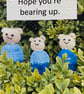 Knitted mini bears, cute greeting card with envelope - Image 2