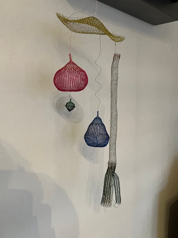 Customized personalised Colorful copper wire sculpture - wire balance mobile