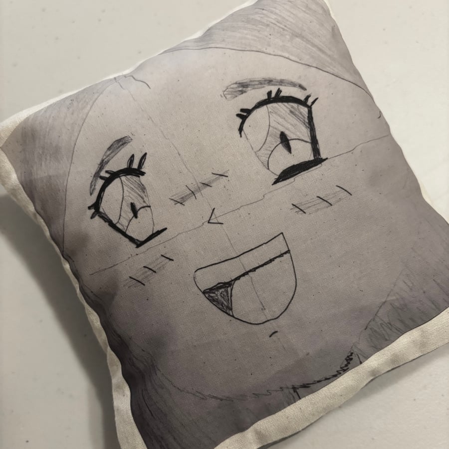 Personalised Picture Cushion - Childs Drawing Cushion - Bespoke Cushion Gift 