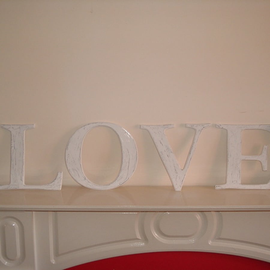 Shabby chic distressed letter plaques priced each