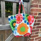 Ikea Fredrika cotton beach bag tote bag bright retro pattern