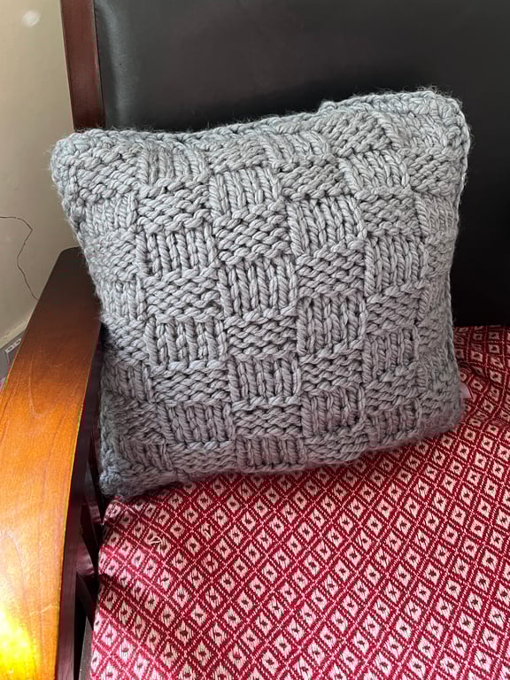 Hand knitted Cushion 35cm