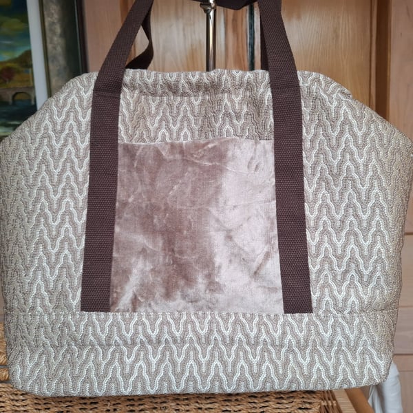 Taupe carpet bag