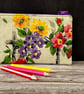 Pencil Case made from Rare 1940s Vintage Barkcloth Fabric, Purple - Image 2