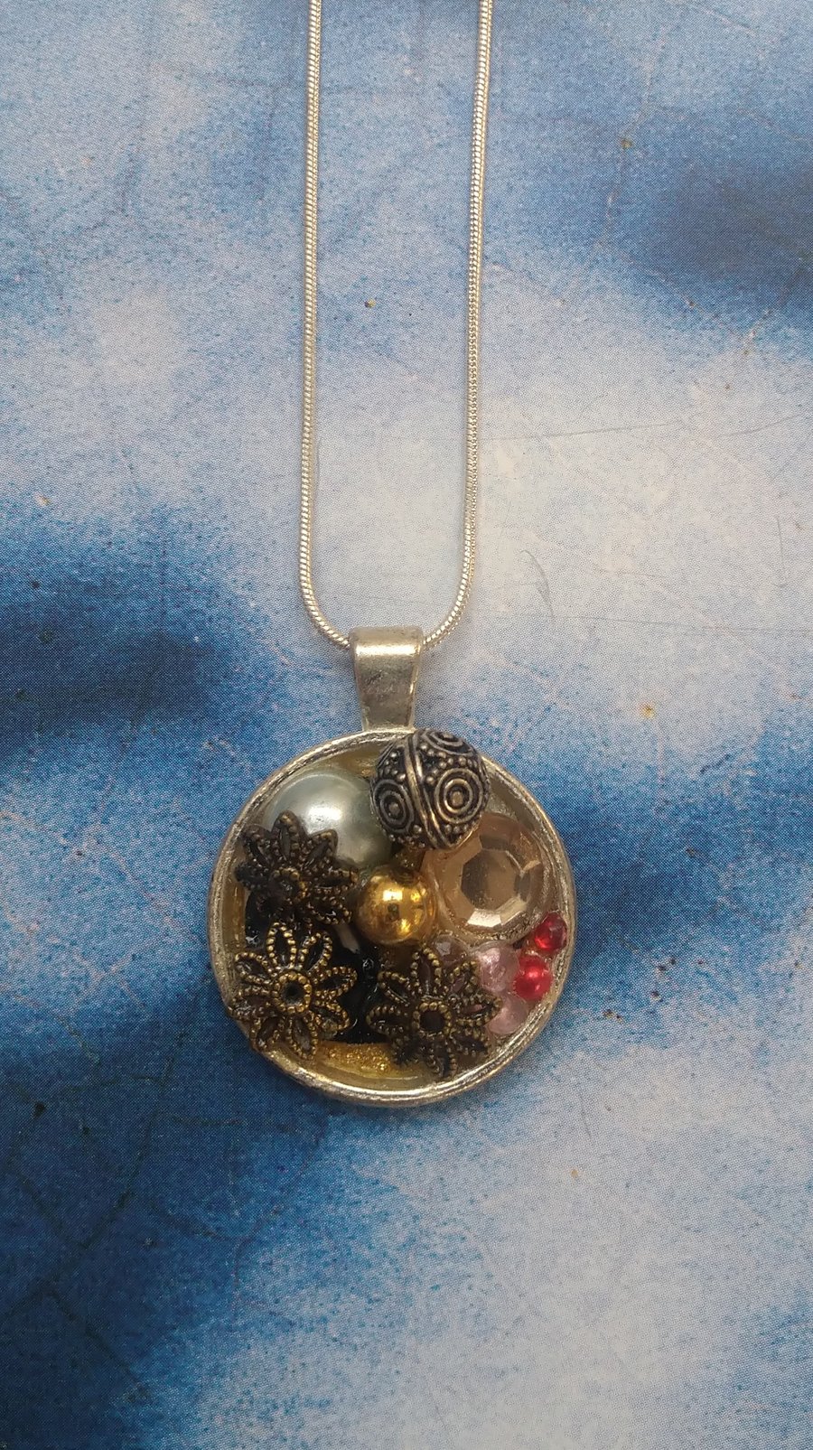 Sparkly Autumnal Gems and Jewels in a Pendant