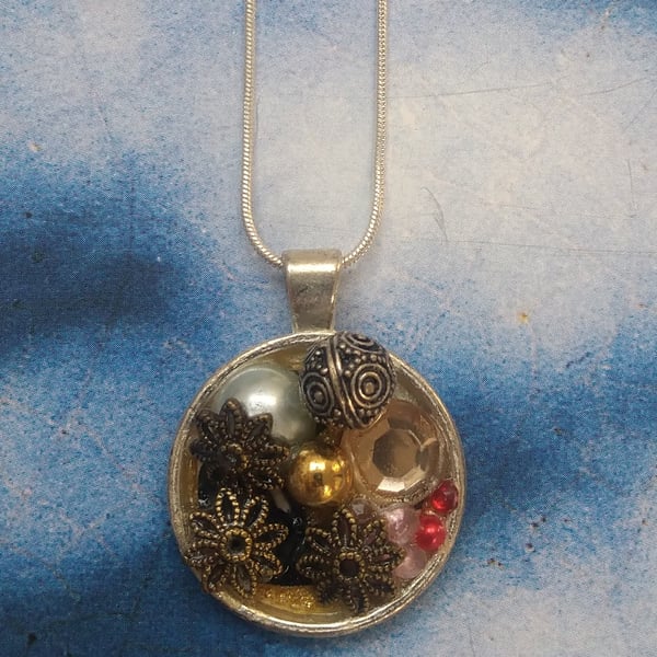Sparkly Autumnal Gems and Jewels in a Pendant