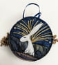 Upcycled embroidered winter hare home decoration.  - Image 2