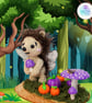 Crochet hedgehog, pumpkins and toadstool sculpture. Hedgehog ornament.  - Image 8