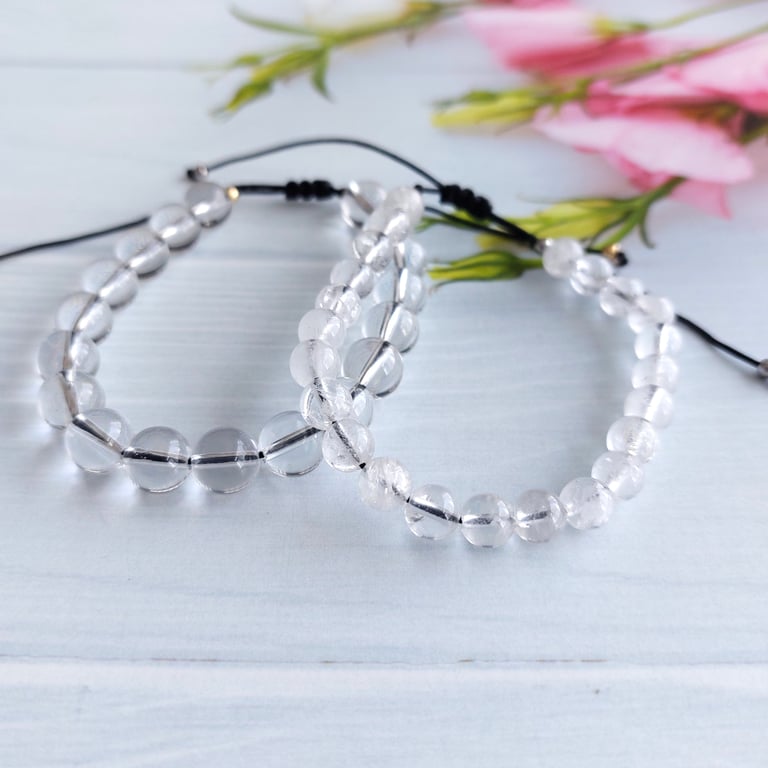 Clear Quartz Adjustable Gemstone Bracelet