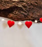 Red Felt Hearts and White Felted Balls Garland Bunting - Home & Party Decoration - Image 3