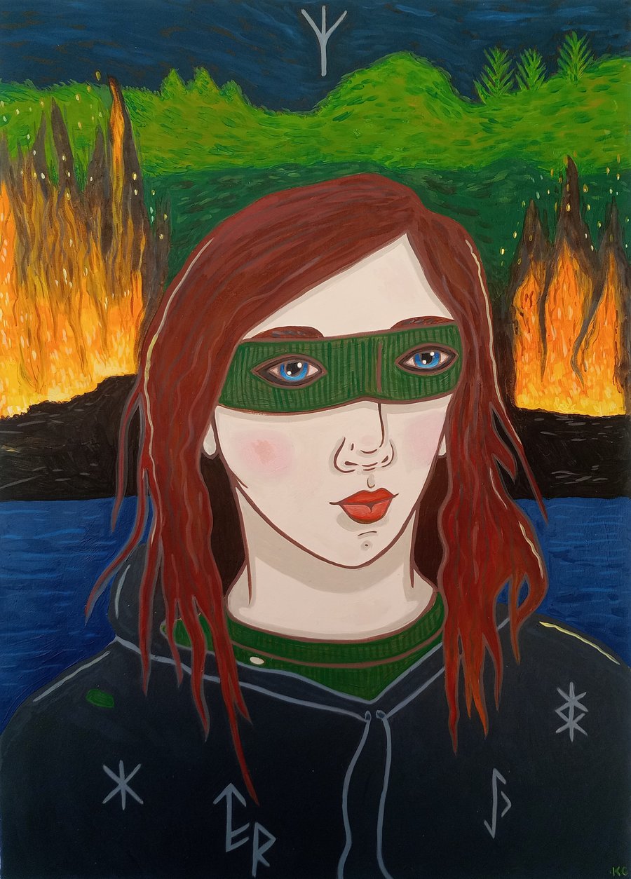 Post-Apocalyptic Pagan - Original Oil Painting on Paper