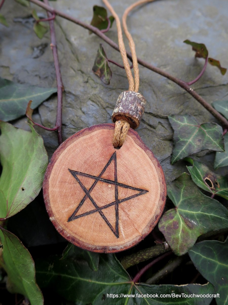 Wooden Pentagram pendant. Hand burnt.