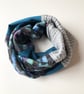 Upcycled patchwork infinity scarf