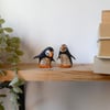 Handmade Paper Puffins, Set of 2, handmade nature inspired seabird art gifts 