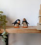 Handmade Paper Puffins, Set of 2, handmade nature inspired seabird art gifts 