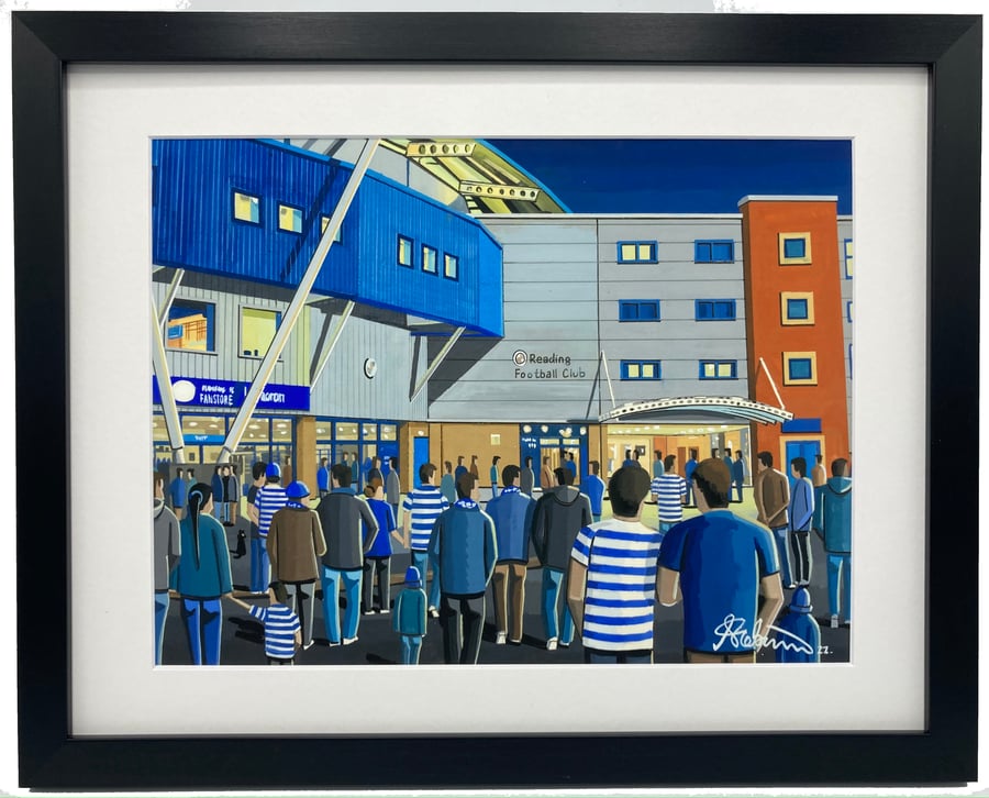 Reading F.C, Select Car Leasing Stadium. Quality Framed, Football Art Print