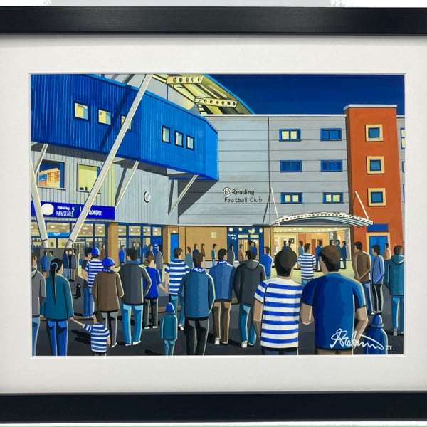 Reading F.C, Select Car Leasing Stadium. Quality Framed, Football Art Print