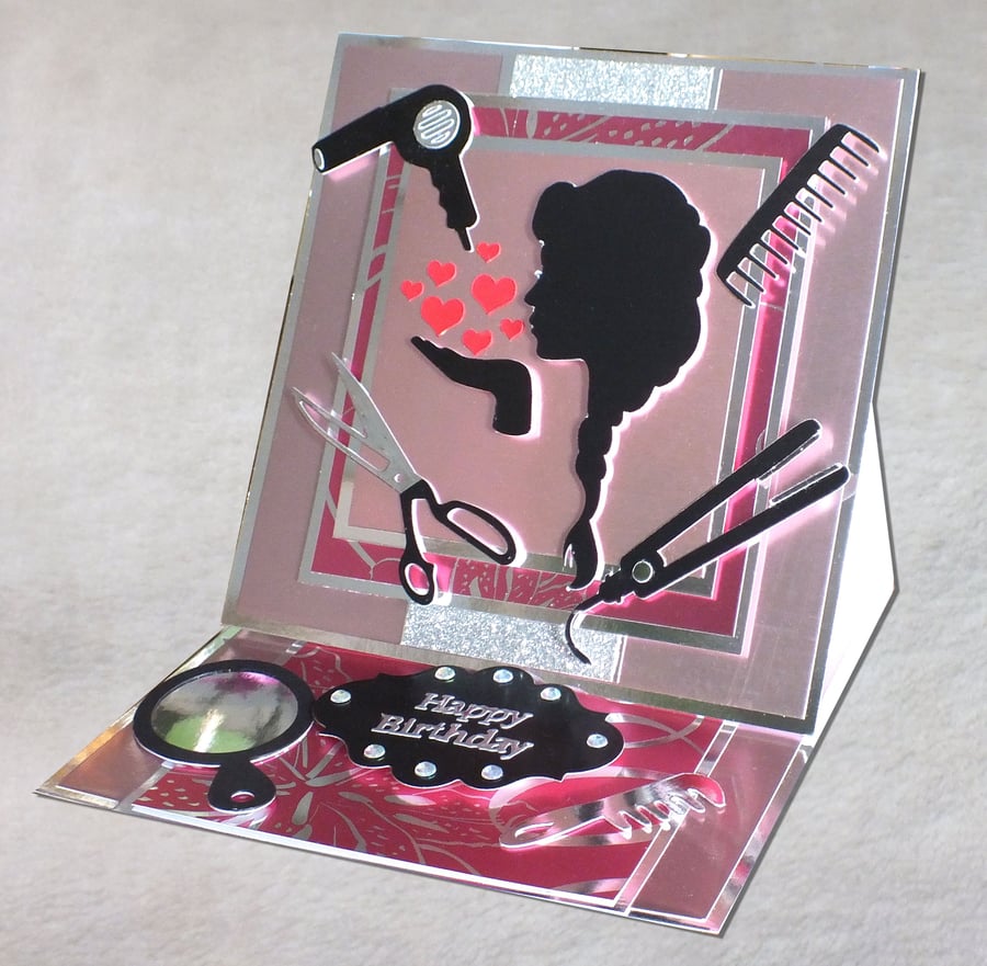 Luxury Handmade Hairdresser Birthday Card