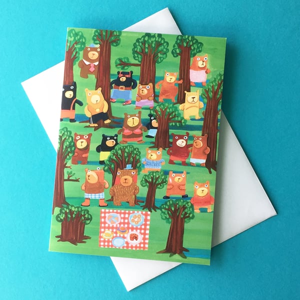 Bears in the Wood humorous greetings card by Jo Brown