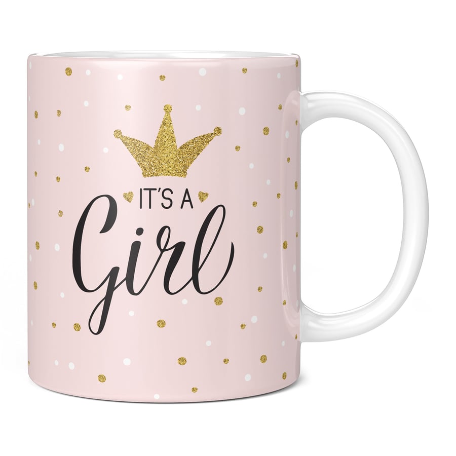 It's A Girl Mug Coffee Cup Christening Baby Daughter Congratulations Gift Presen
