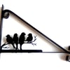 Birds Sat on a Branch Silhouette Scroll Style Hanging Basket Bracket Solid Steel