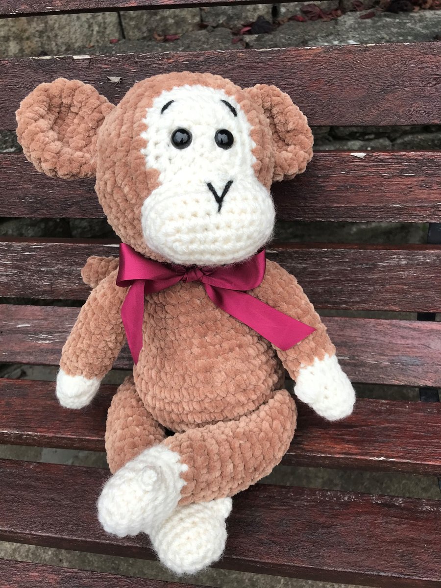 Plush Crocheted Monkey Toy Super Cuddly