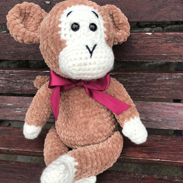 Plush Crocheted Monkey Toy Super Cuddly