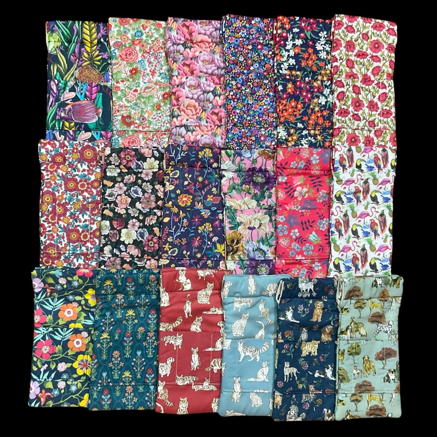 Liberty fabric floral snap shut glasses case, spectacles pouch, sunglasses flex 