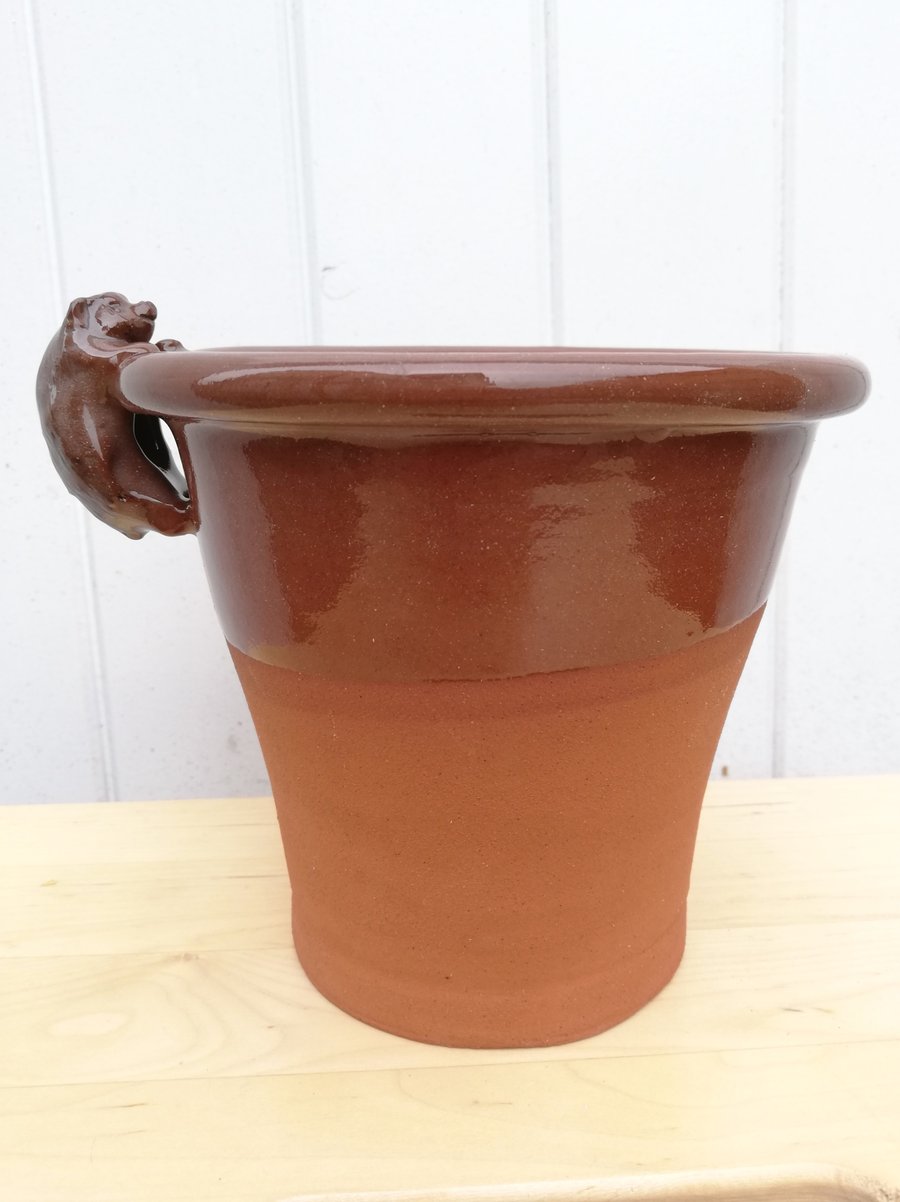 Handmade ceramic hedgehog plant pot unusual gardener or new home planter gift