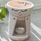 Handcrafted Oil or Wax Burner – “I Love You” Design