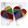 Rainbow Heart Rainbow Hanging Crystal Stained Glass Suncatcher 