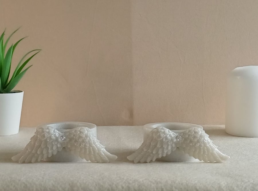 Angel Wing Tealight Holder – Handmade Memorial Keepsake for the Home