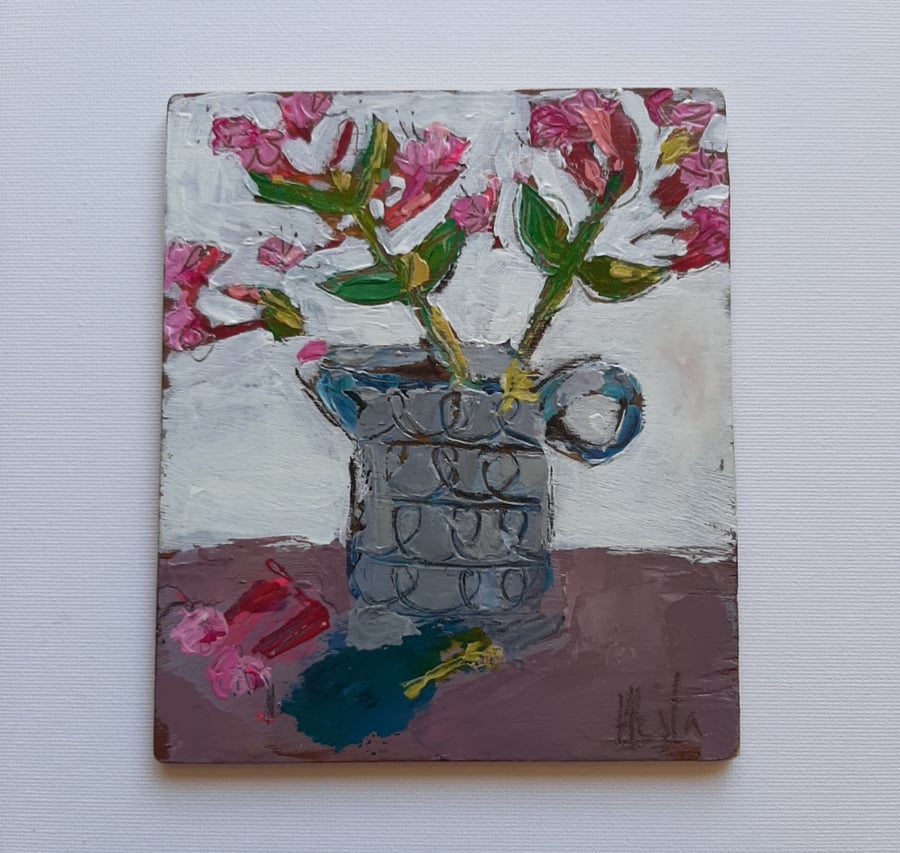 Flowers in jug contemporary painting 