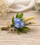 Artificial Forget Me Not Buttonhole - Funeral Buttonhole, Memorial Boutonniere