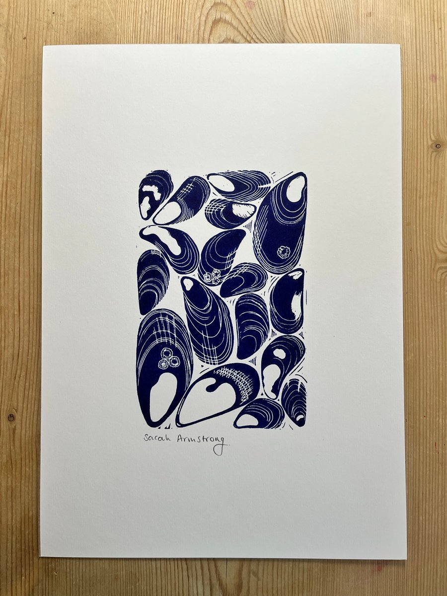 Mussel Lino Print