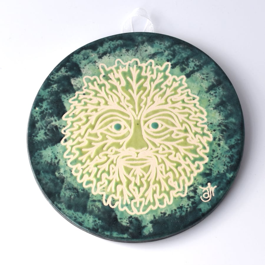 A54 Wall plaque coaster green man (Free UK postage)