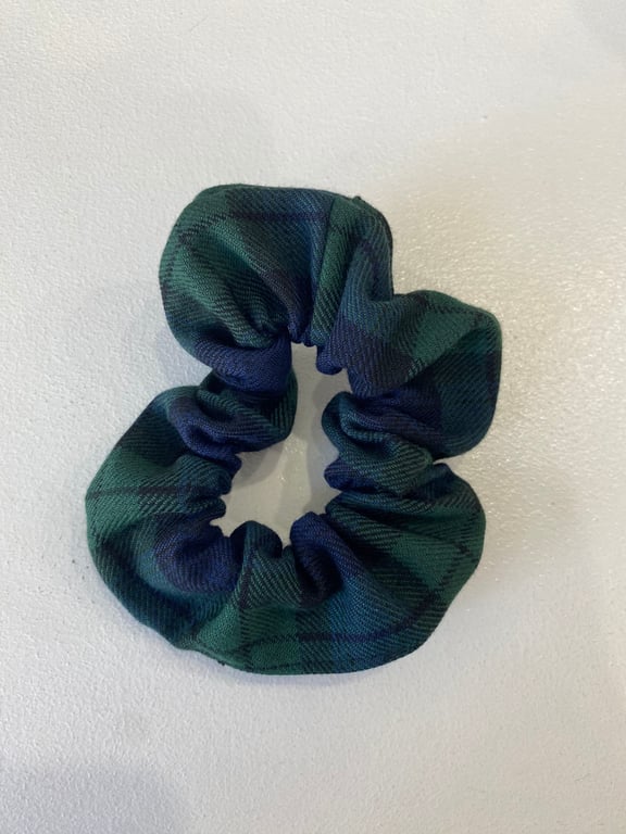 Black Watch Tartan Hair Scrunchie