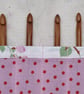 SALE  Crochet Set with 12 Bamboo Crochet Hooks in Roll Up Holder. Pink Roses - Image 3