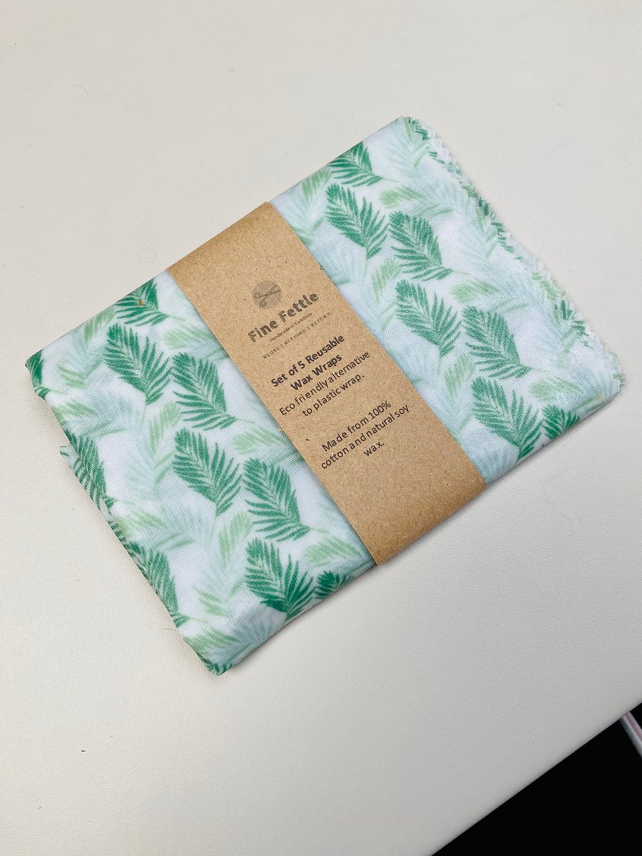 Set of 5 reusable wax wraps