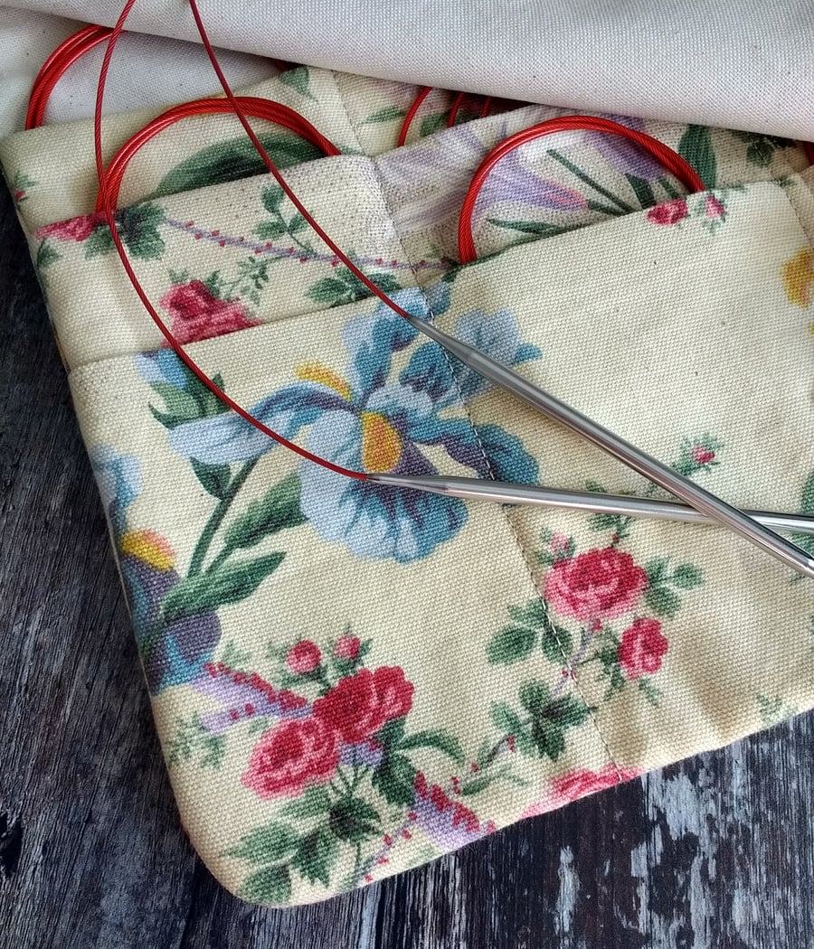 The "Meg" knitting needle wrap for fixed circular needles...
