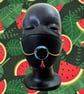 Black SIP valve cap with double gold keeper and watermelon charm - Image 2