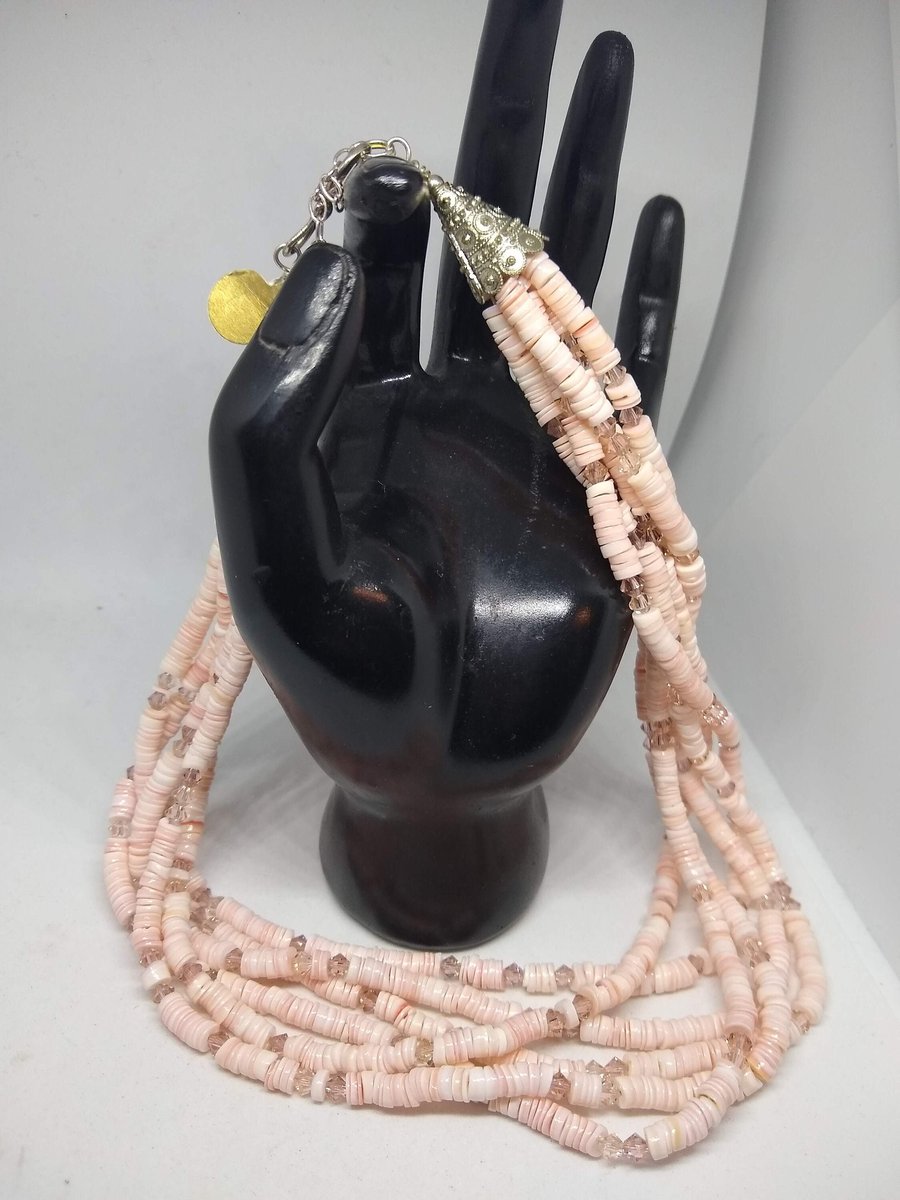 Semi Precious Stone Beaded Necklace Multi-strand Choice of two Handmade