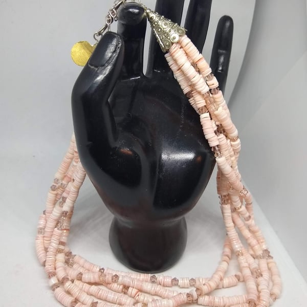 Semi Precious Stone Beaded Necklace Multi-strand Choice of two Handmade