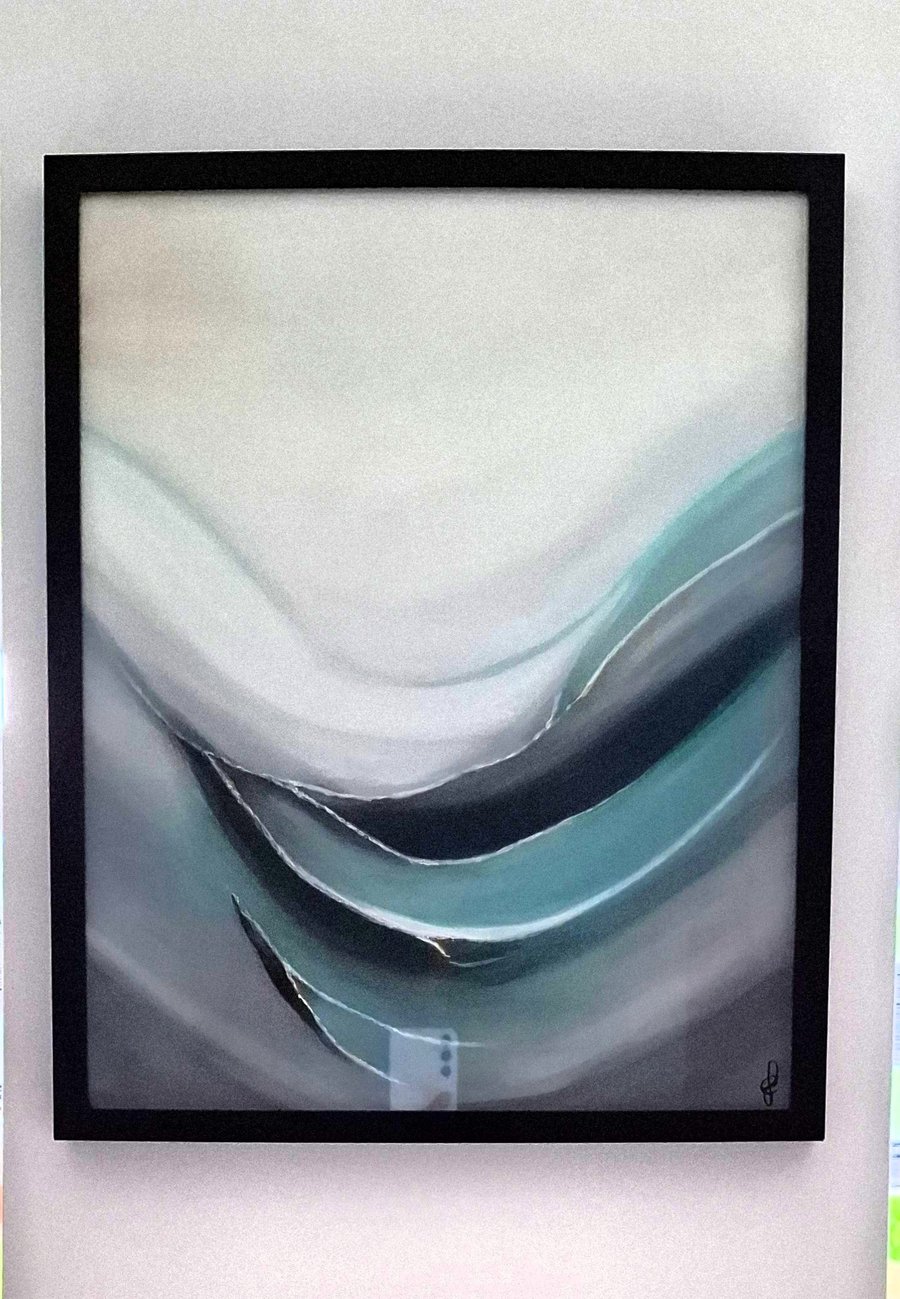 Original Abstract Acrylic Painting - Abstract Art – Turquoise Painting