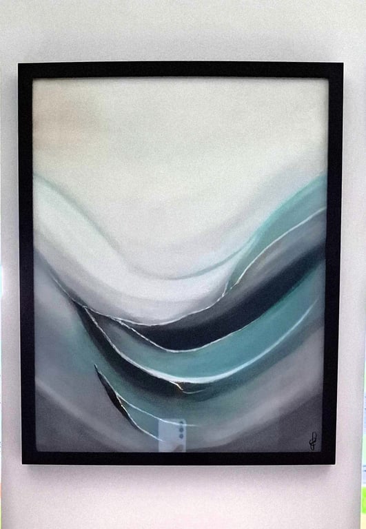 Original Abstract Acrylic Painting - Abstract Art – Turquoise Painting