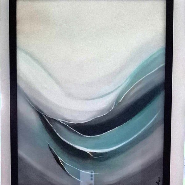 Original Abstract Acrylic Painting - Abstract Art – Turquoise Painting