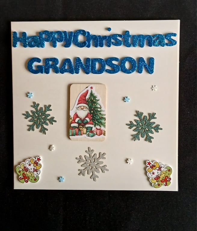 Handmade, Grandson christmas card 