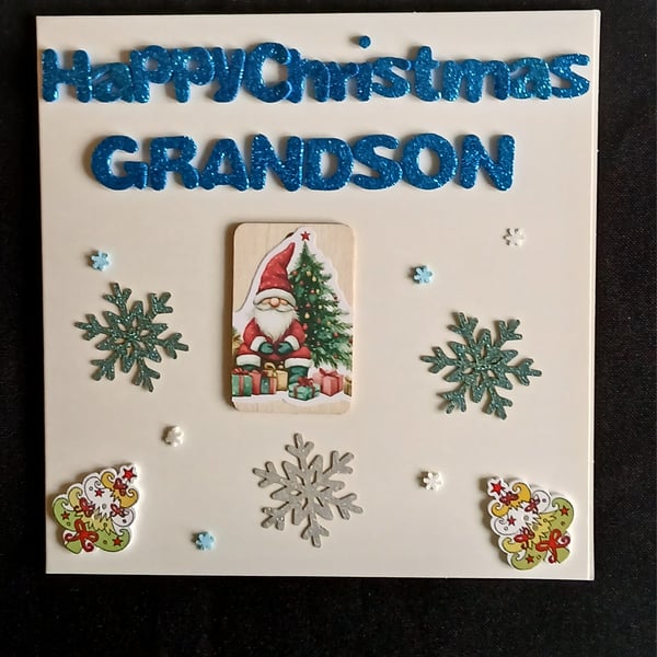 Handmade, Grandson christmas card 