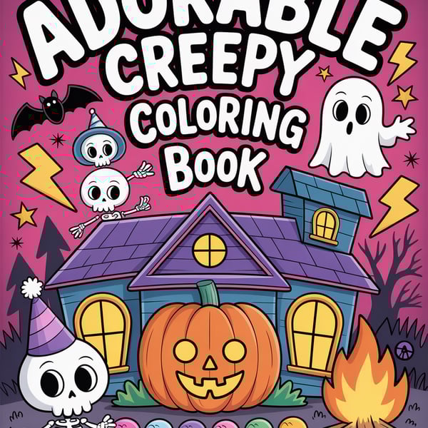 Halloween colouring book, digital file only