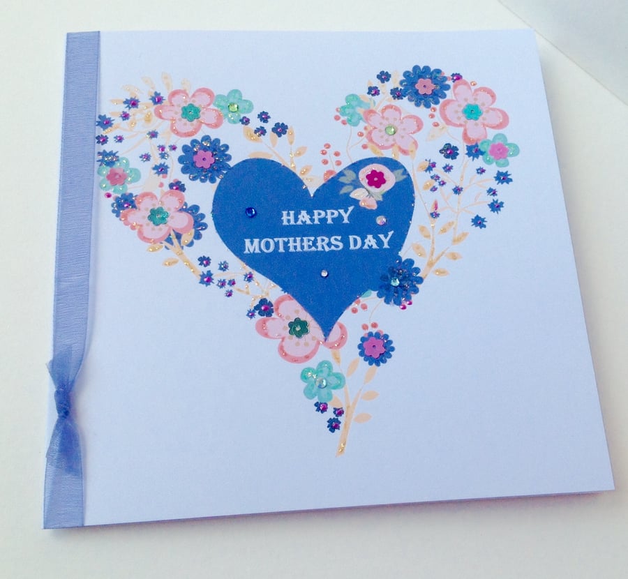 Mother's Day Greeting Card,Printed Floral Design Handmade,Personalised